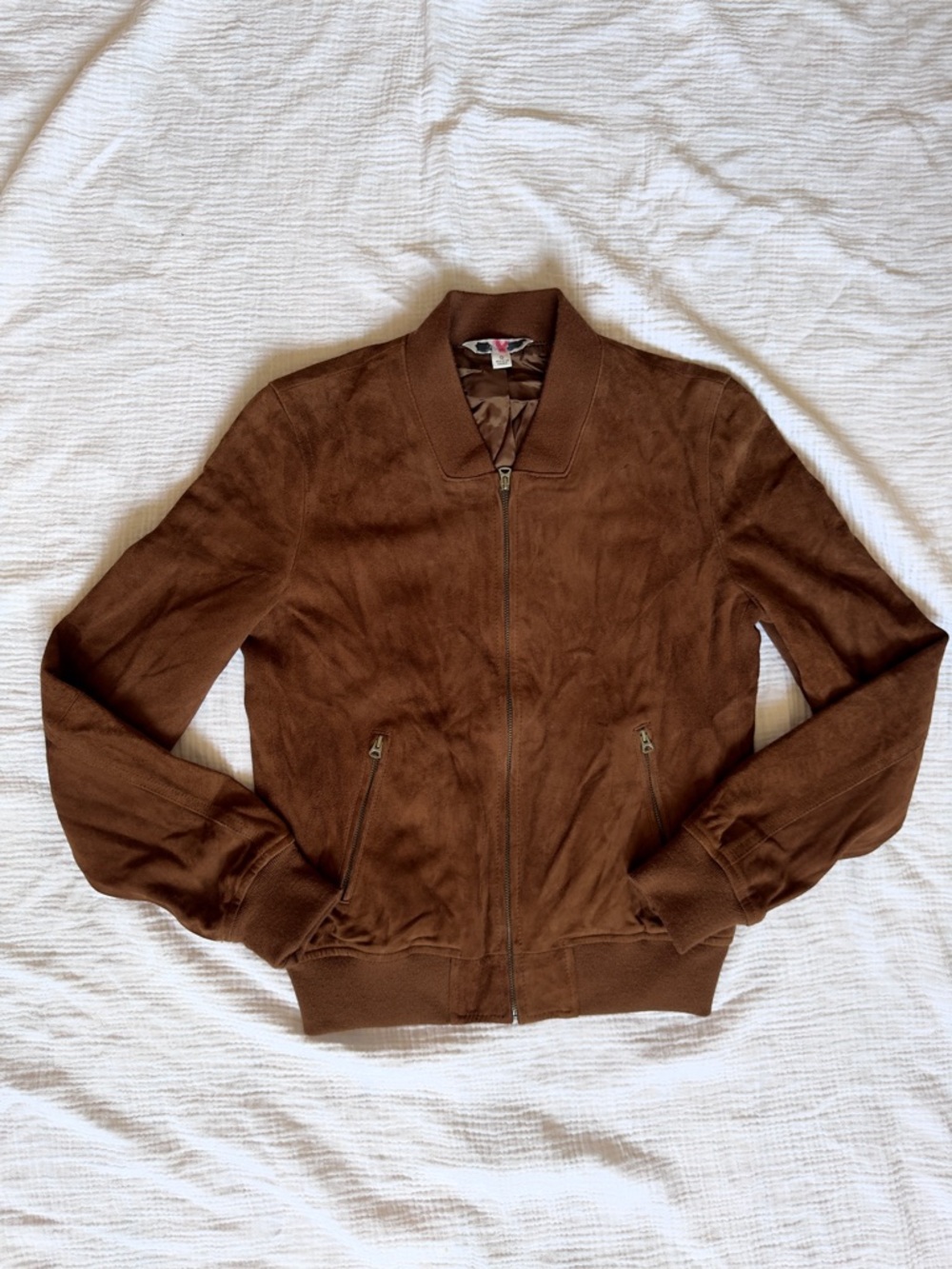 Vintage L.L. Bean Brown Suede Bomber Jacket - Picture 8 of 11